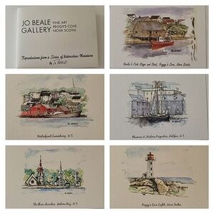 Artist Note Cards Jo Beale Peggy's Cove Artist Cards Set of 5 #0155